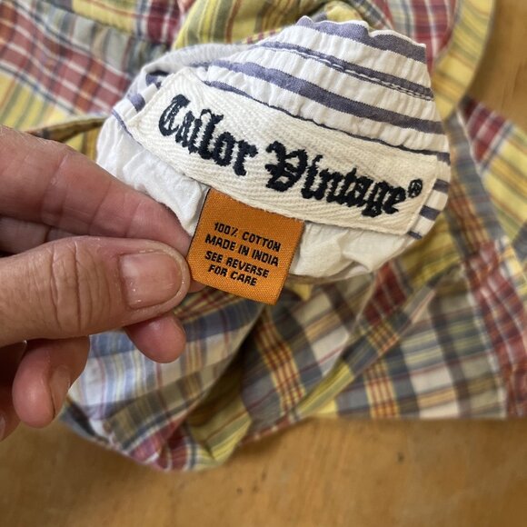 Taylor Vintage Reversible Madras/Patchwork/Striped Men’s Shorts Sz 32/33 - Picture 5 of 11